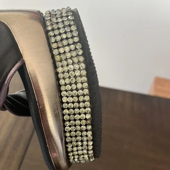 Tony Keuylian Retro hot LA Glam Heels Retro Trendy Bling Platform Sz 6 narrow - Picture 17 of 17